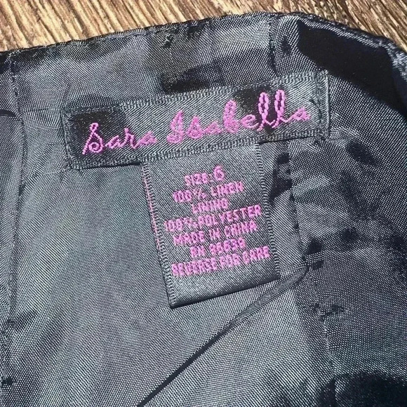 Sara Isabella 100% Linen Cropped  Color Block Pants‎ Sz 6 - Picture 8 of 11